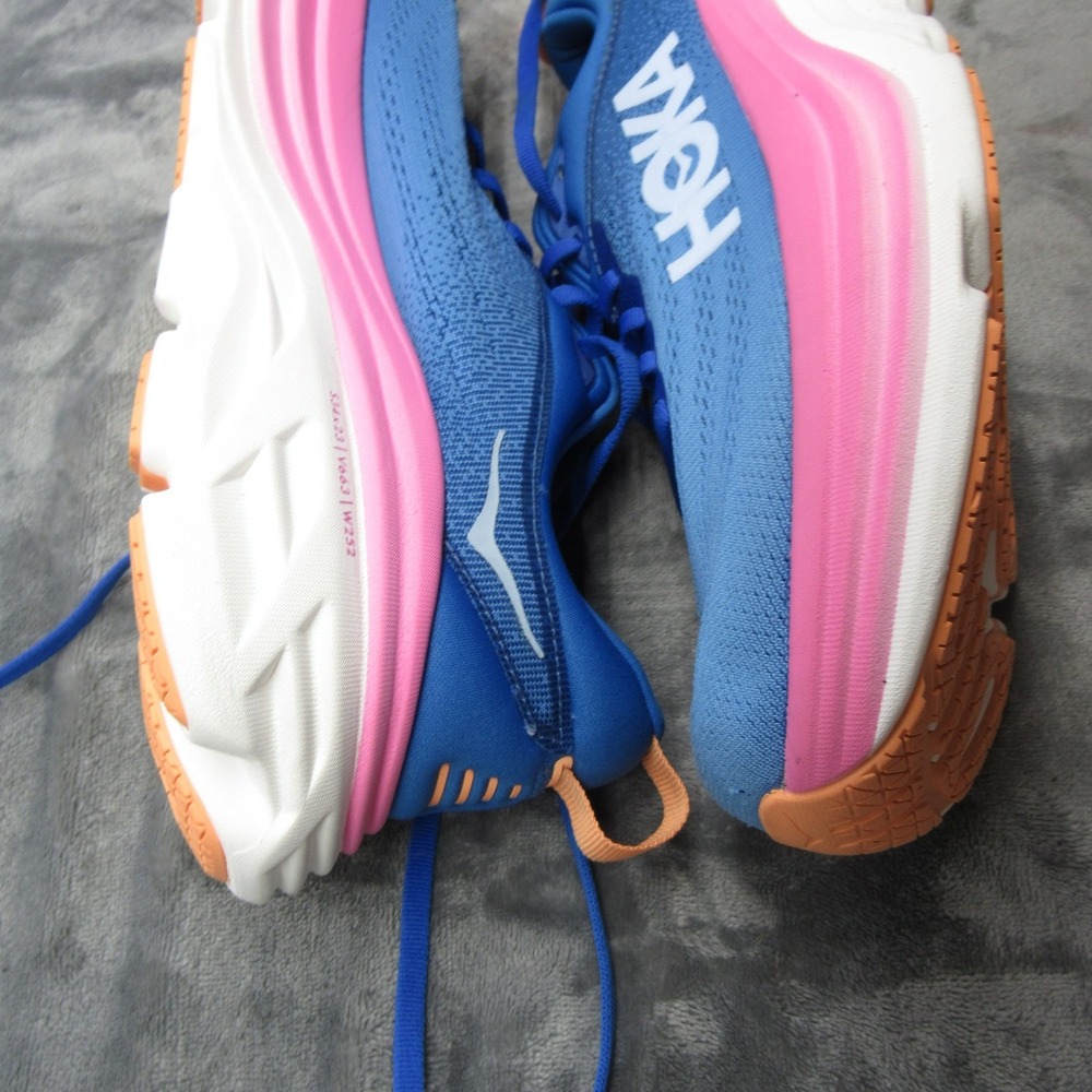 Hoka Womens 9/9.5B Running Shoes  Blue Bondi 8 Chunky Lightweight Mismatch READ - Picture 11 of 16